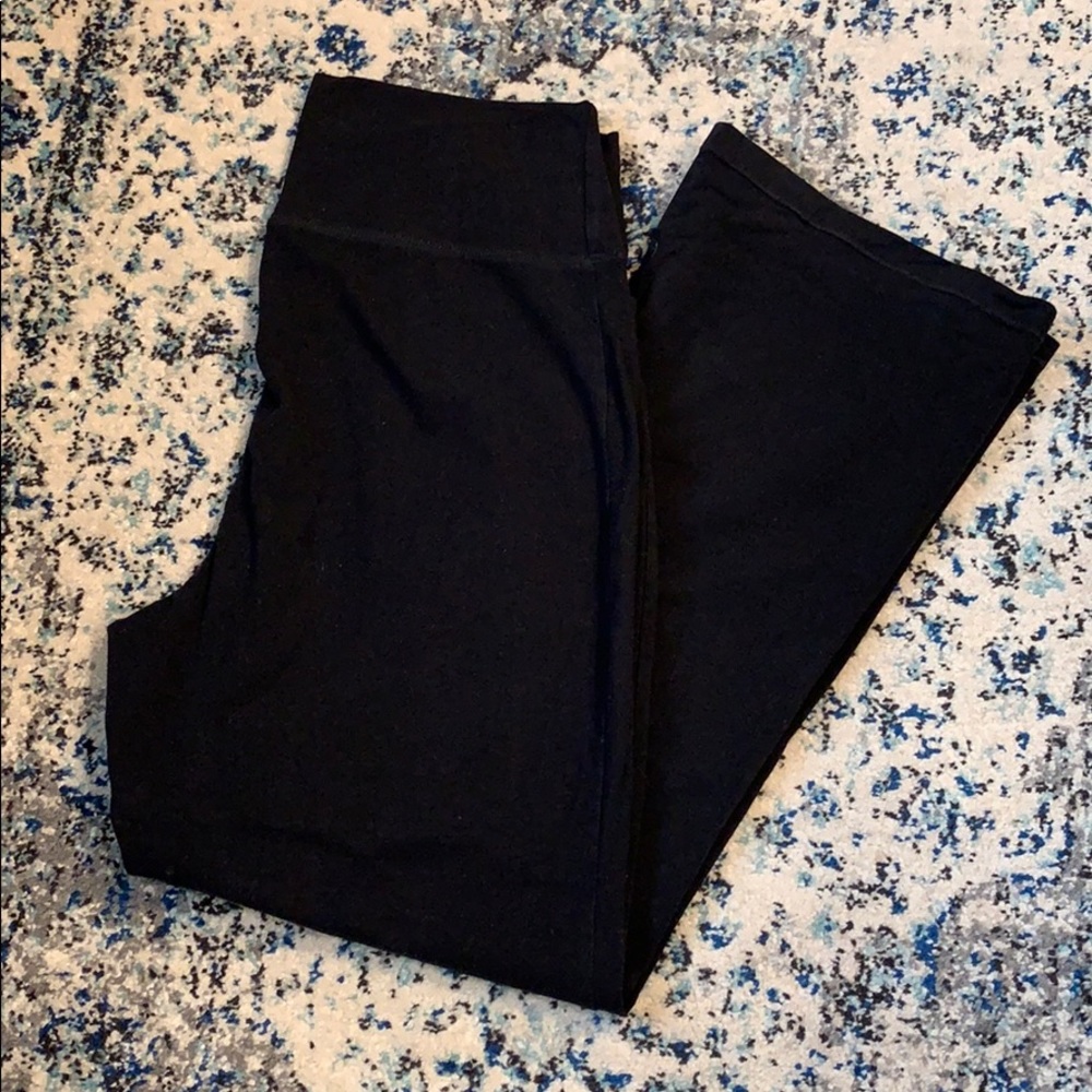 Wide leg black maternity workout pants